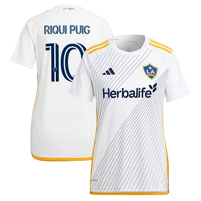 Maillot de joueur adidas Riqui Puig blanc LA Galaxy 2024 Angeleno Kit Replica pour femme