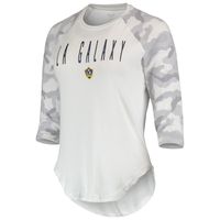 Women's Concepts Sport White/Gray LA Galaxy Composite 3/4-Sleeve Raglan Top