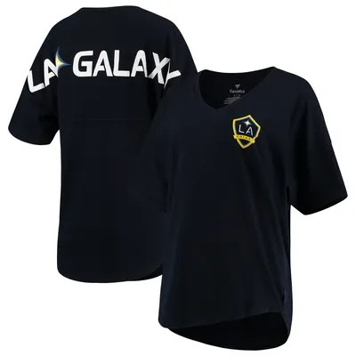 LA Galaxy Fanatics Branded Women's Spirit Jersey V-Neck T-Shirt - Navy