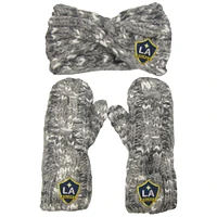 LA Galaxy ZooZatz Women's Marled Headband and Mittens Set - Gray