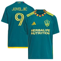 Maillot adidas Dejan Joveljic enfant vert LA Galaxy 2023 Kit Replica Player