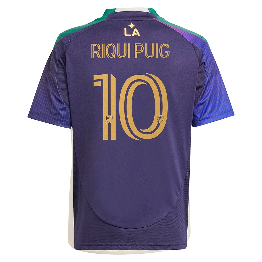 Maillot de joueur adidas Riqui Puig LA Galaxy 2025 RIZON Replica bleu marine pour jeune