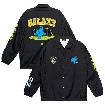 Youth Peace Collective x Sesame Street Black LA Galaxy Full-Snap Coaches Jacket
