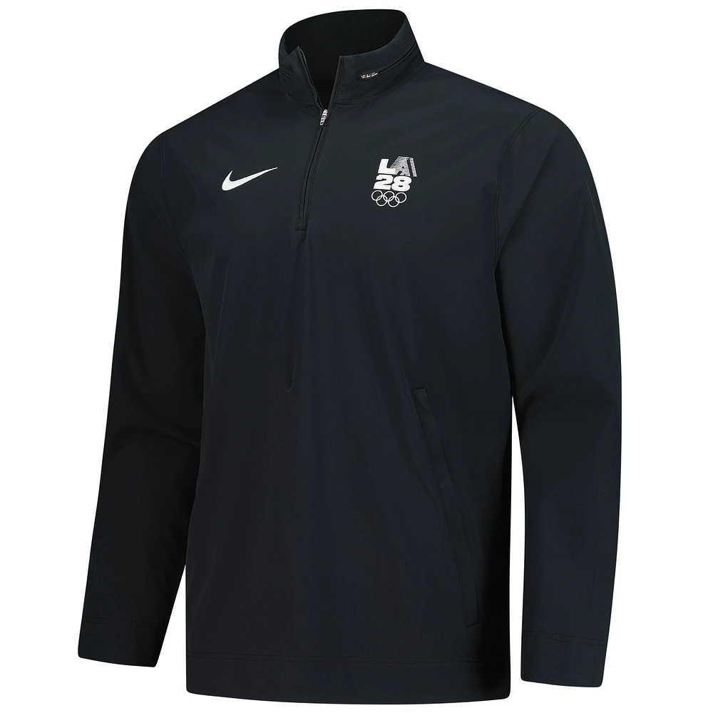 Veste d'entraîneur légère à quart de zip Nike LA28 noire pour homme