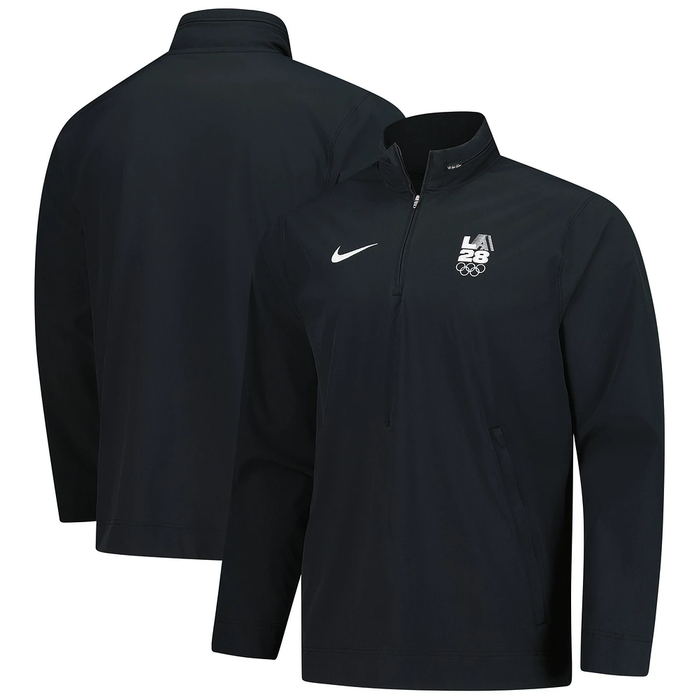 Veste d'entraîneur légère à quart de zip Nike LA28 noire pour homme