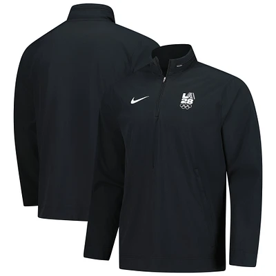 Veste d'entraîneur légère à quart de zip Nike LA28 noire pour homme
