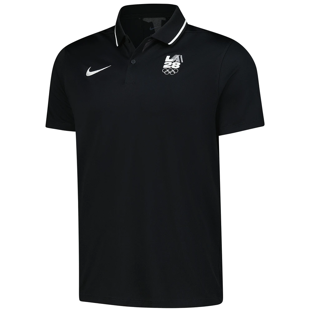 Men's Nike  Black LA28 Summer Olympics Retro Coach Performance Polo