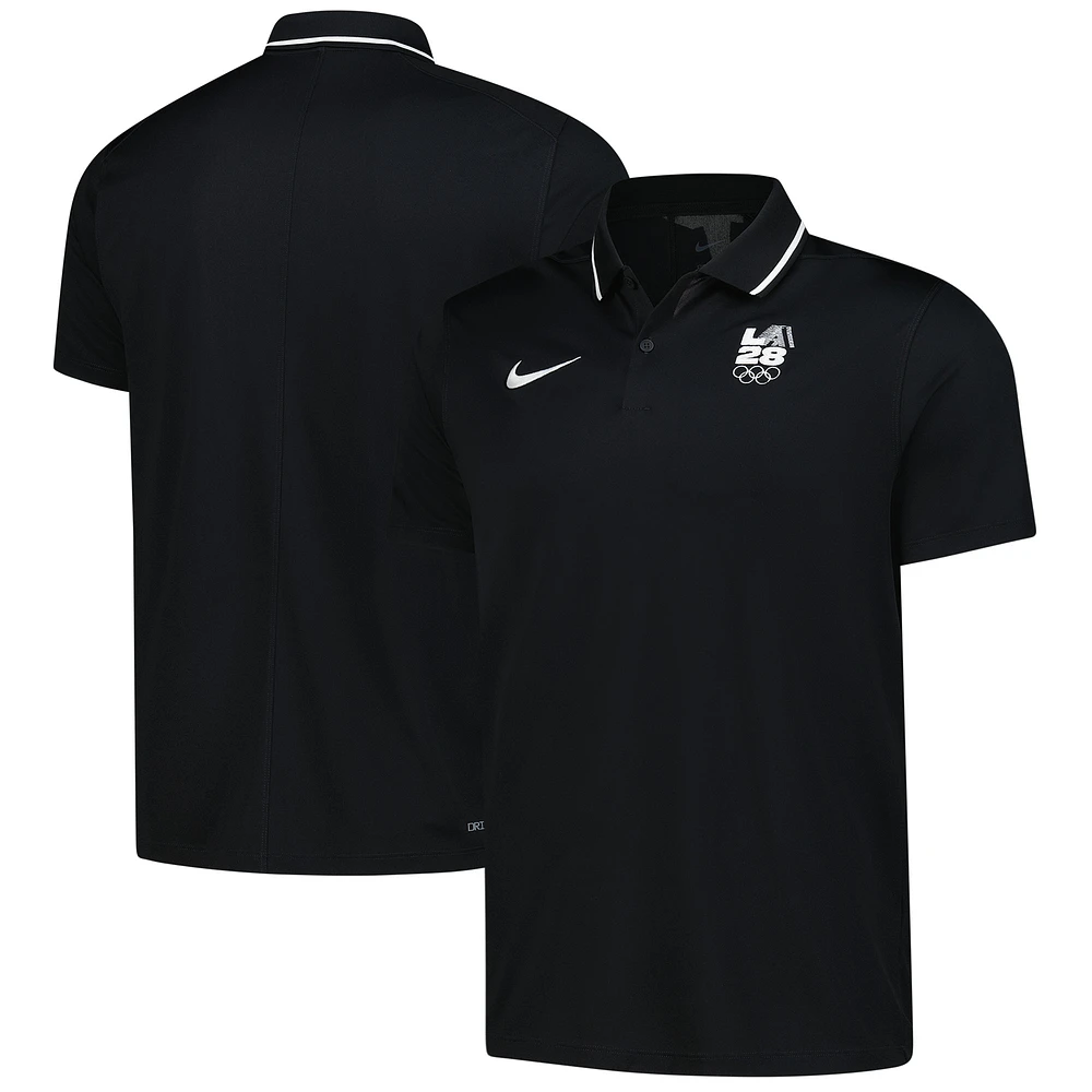 Men's Nike Black LA28 Summer Olympics Retro Coach Performance Polo