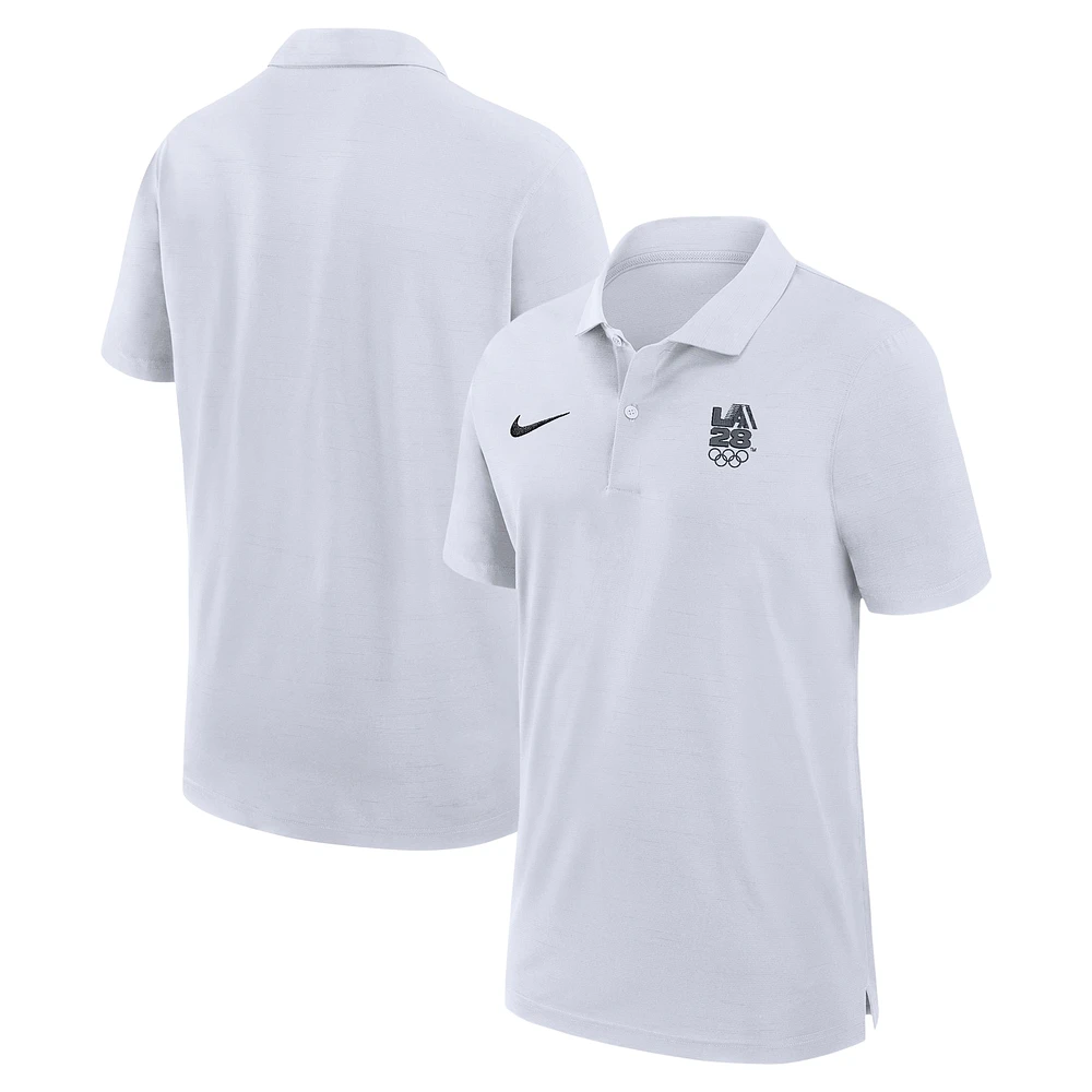 Men's Nike White LA28 Summer Olympics Woven Polo