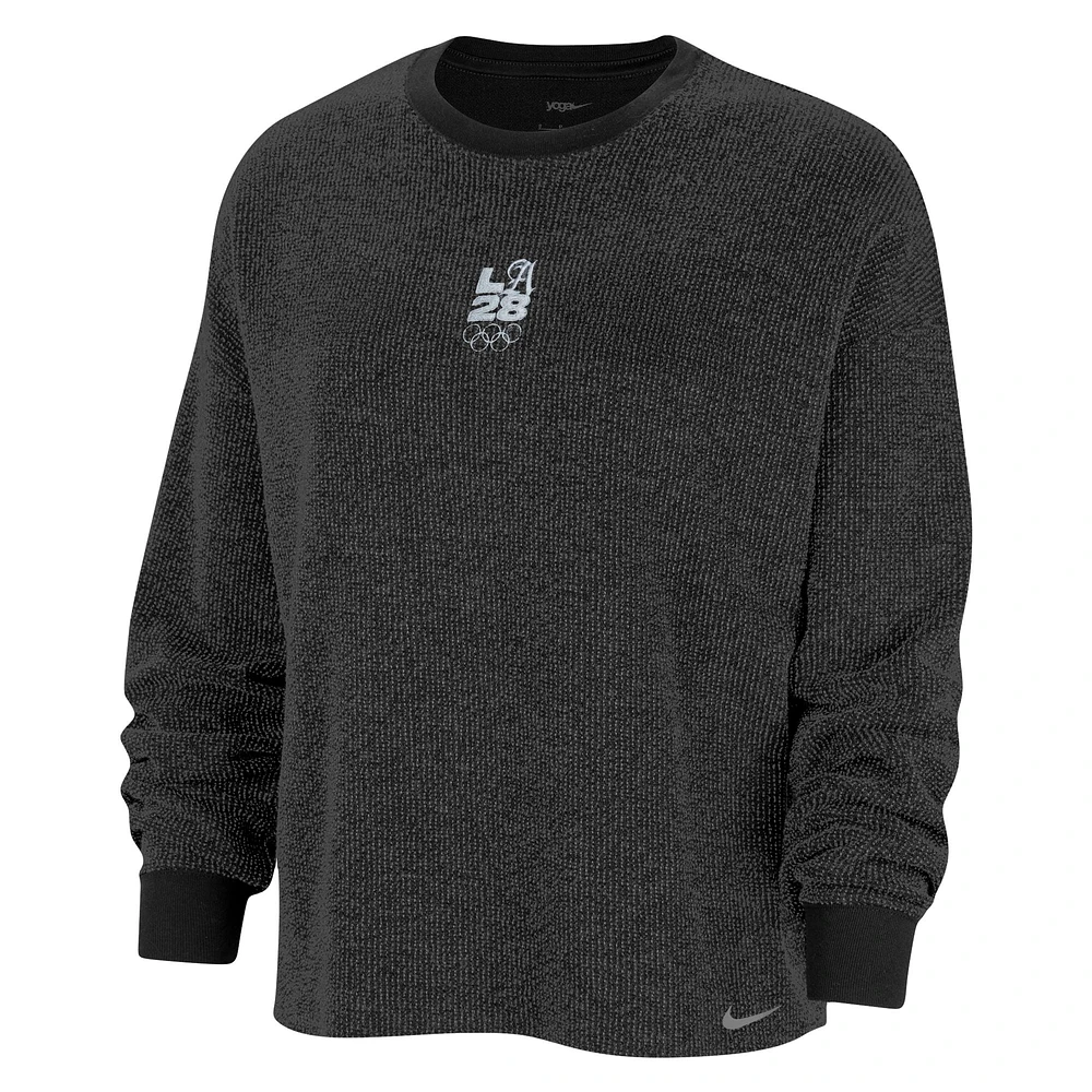 Sweat-shirt de yoga surdimensionné Nike Charcoal LA28 pour femme
