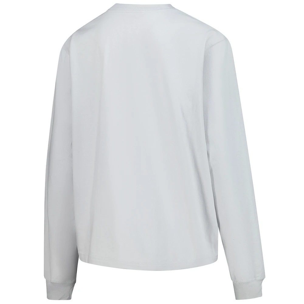 T-shirt Nike gris à manches longues LA28 pour femme, coupe carrée, motif Jeux olympiques d'été