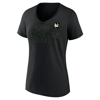 Women's Fanatics Black LA28 Paralympic Games Neon Outline V-Neck T-Shirt