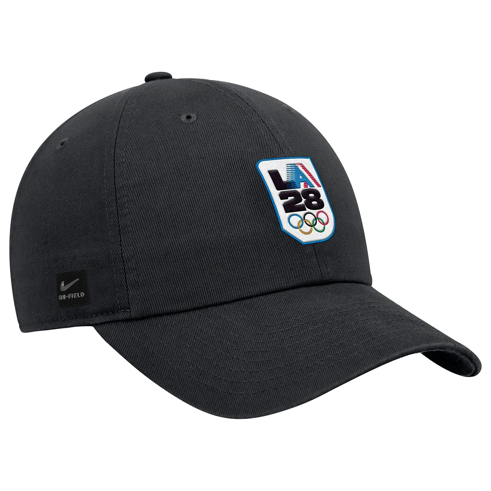 Youth Nike Black LA28 Summer Olympics Club Adjustable Hat