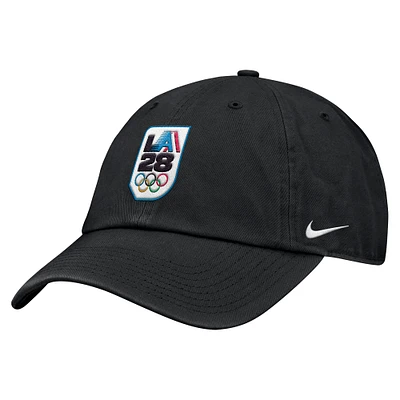 Youth Nike Black LA28 Summer Olympics Club Adjustable Hat