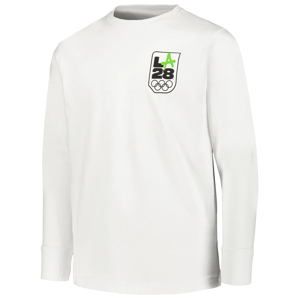 Youth White LA28 Summer Olympics Long Sleeve T-Shirt