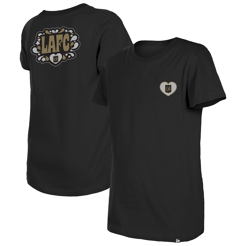 T-shirt noir LAFC Bubble Heart New Era pour filles