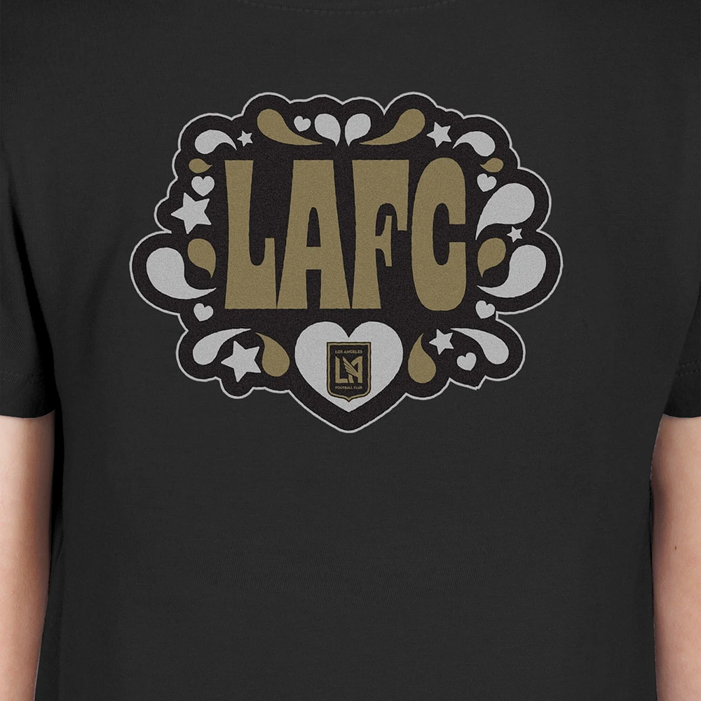 T-shirt noir LAFC Bubble Heart New Era pour filles