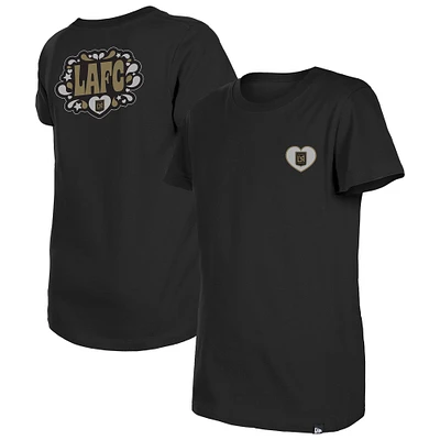 T-shirt noir LAFC Bubble Heart New Era pour filles