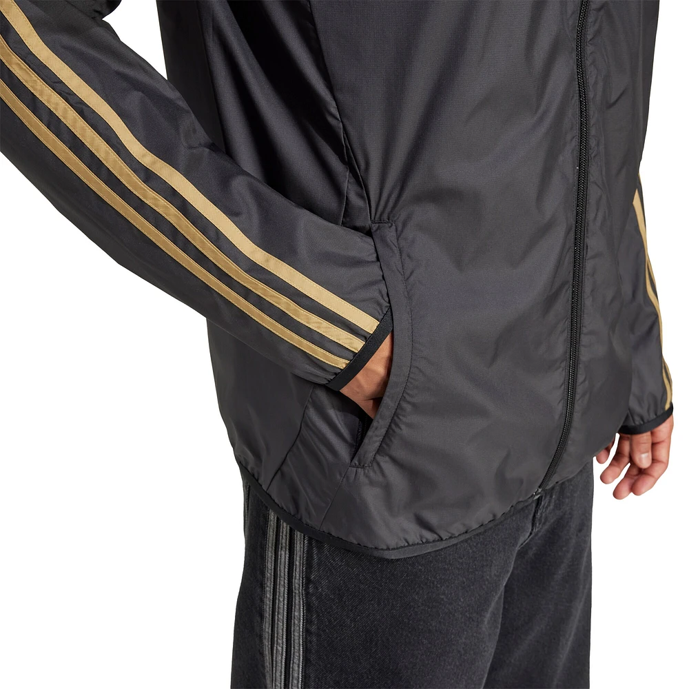 Men's adidas Black/White LAFC 2025 Anthem Reversible Full-Zip Jacket