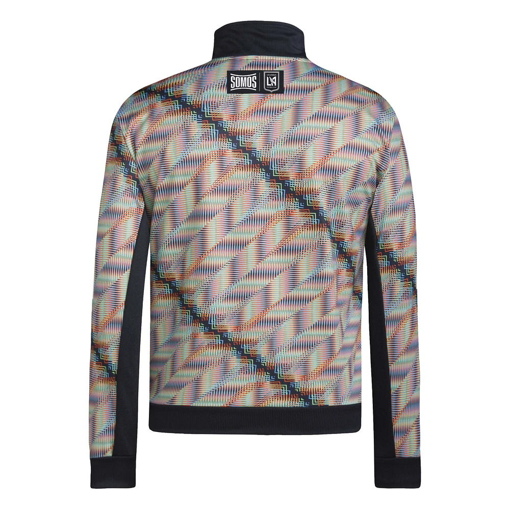 Veste de survêtement entièrement zippée adidas noire LAFC 2024 Hispanic Heritage pour homme