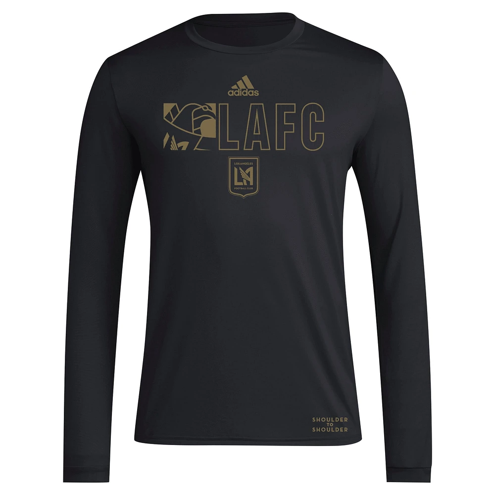 T-shirt à manches longues adidas noir LAFC 2024 Jersey Hook AEROREADY pour homme