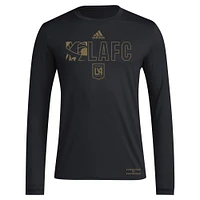 T-shirt à manches longues adidas noir LAFC 2024 Jersey Hook AEROREADY pour homme