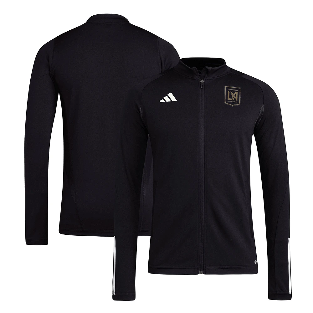 Haut d'entraînement entièrement zippé adidas LAFC 2024 On-Field AEROREADY pour homme noir