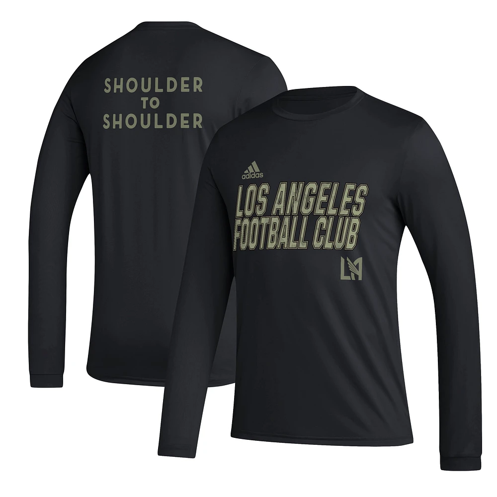 Men's adidas Black LAFC Jersey Hook AEROREADY Long Sleeve T-Shirt