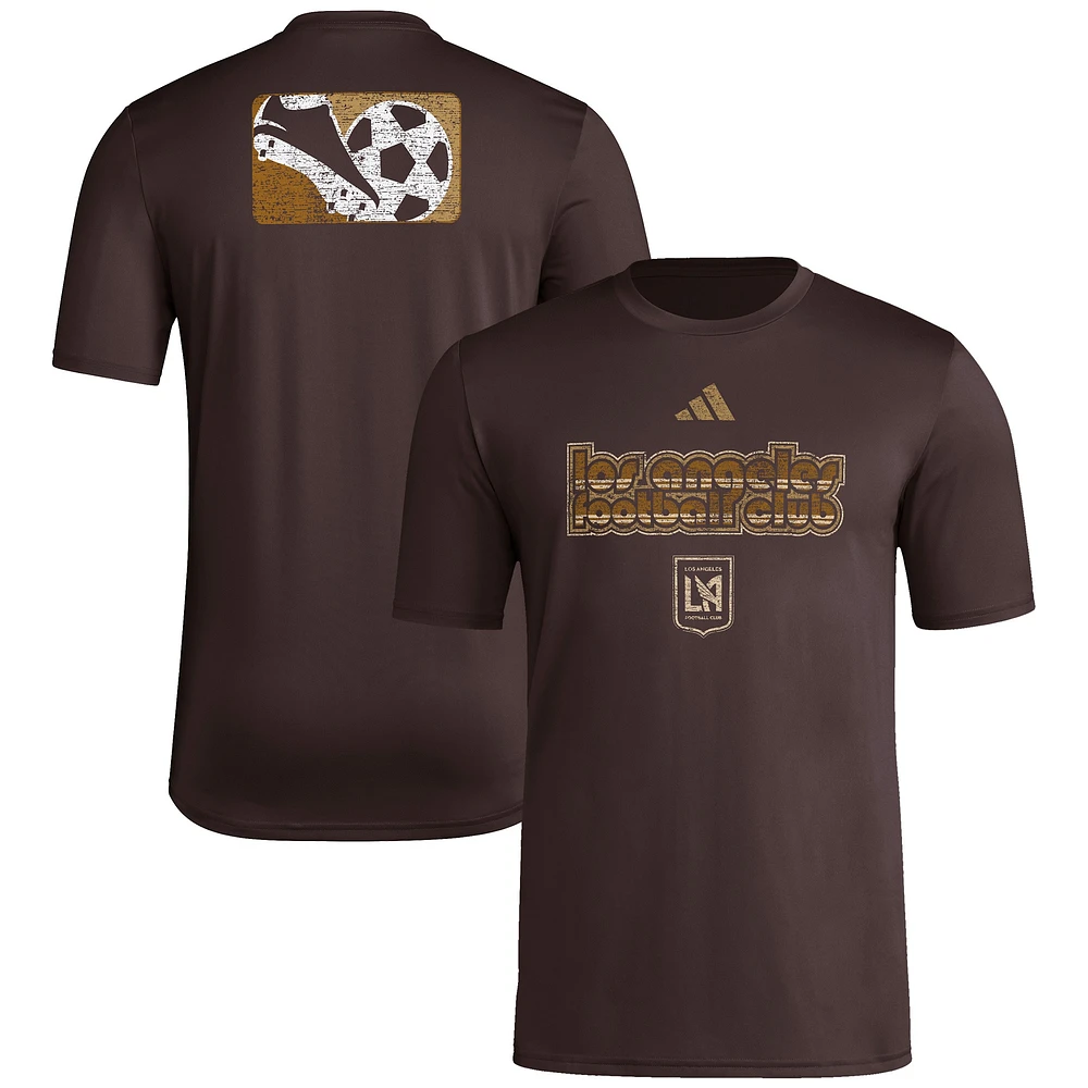 T-shirt d'avant-match adidas LAFC 2024 Jersey Hook pour homme, marron