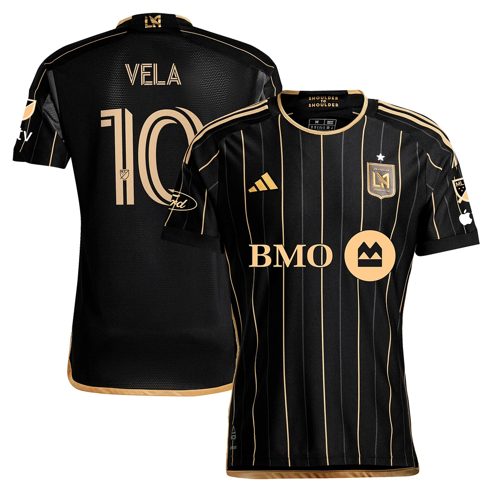 Maillot de joueur authentique principal adidas Carlos Vela LAFC 2024 noir pour homme
