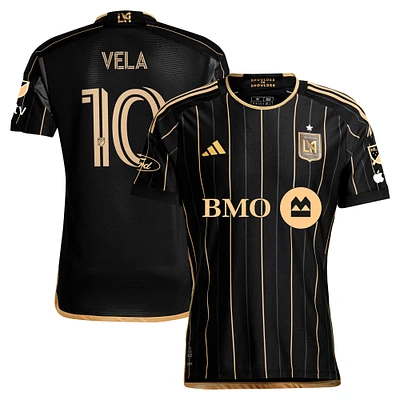 Maillot de joueur authentique principal adidas Carlos Vela LAFC 2024 noir pour homme