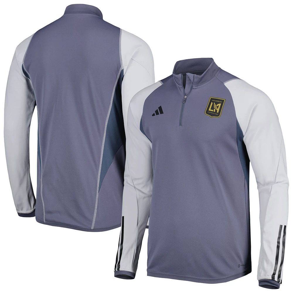 Men's adidas Gray LAFC 2023 On-Field AEROREADY Quarter-Zip Training Top