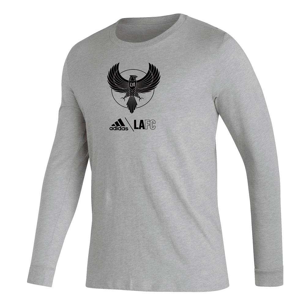 Men's adidas Heather Gray LAFC Icon AEROREADY Long Sleeve T-Shirt