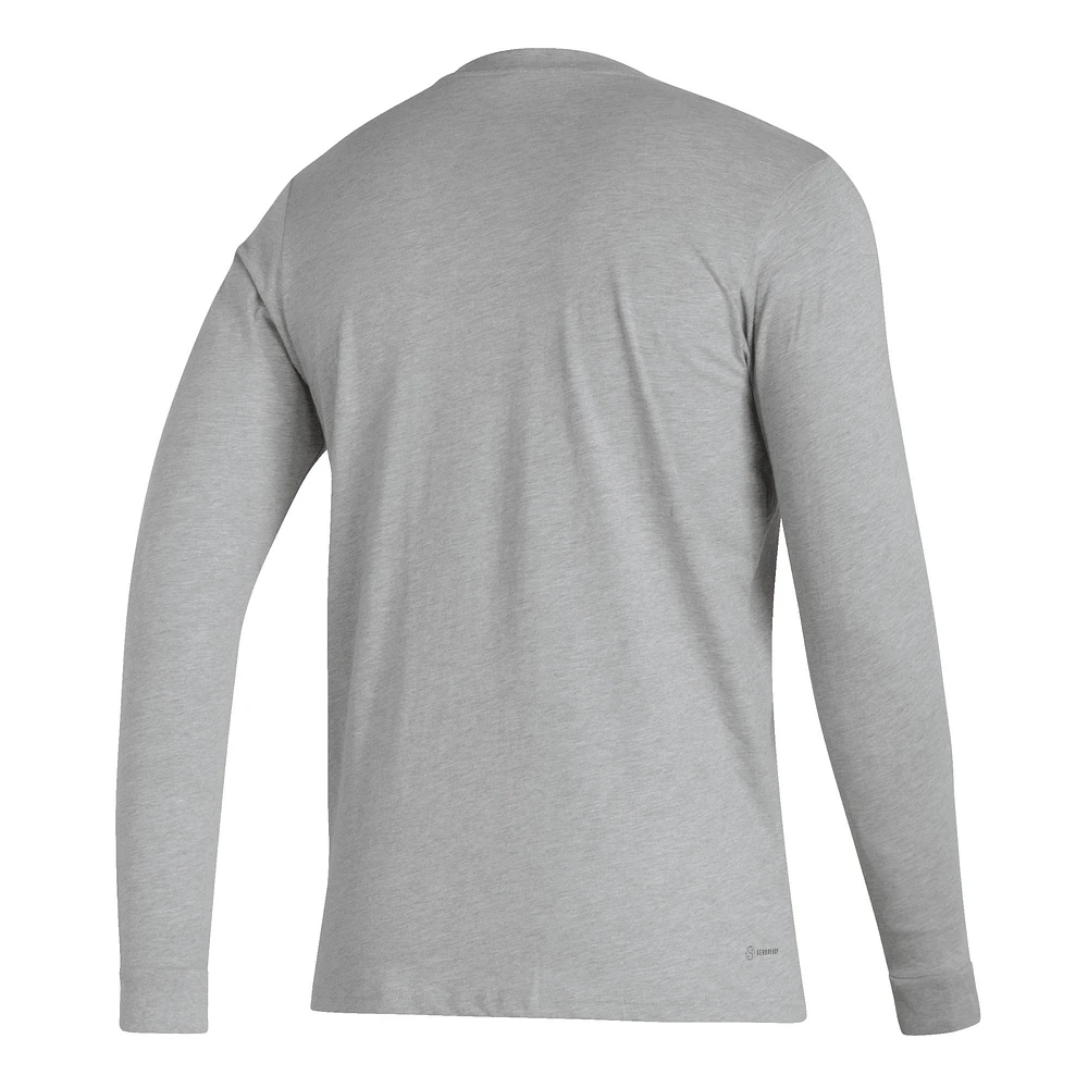 T-shirt à manches longues adidas LAFC Icon AEROREADY gris chiné pour homme