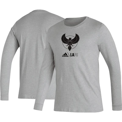 T-shirt à manches longues adidas LAFC Icon AEROREADY gris chiné pour homme