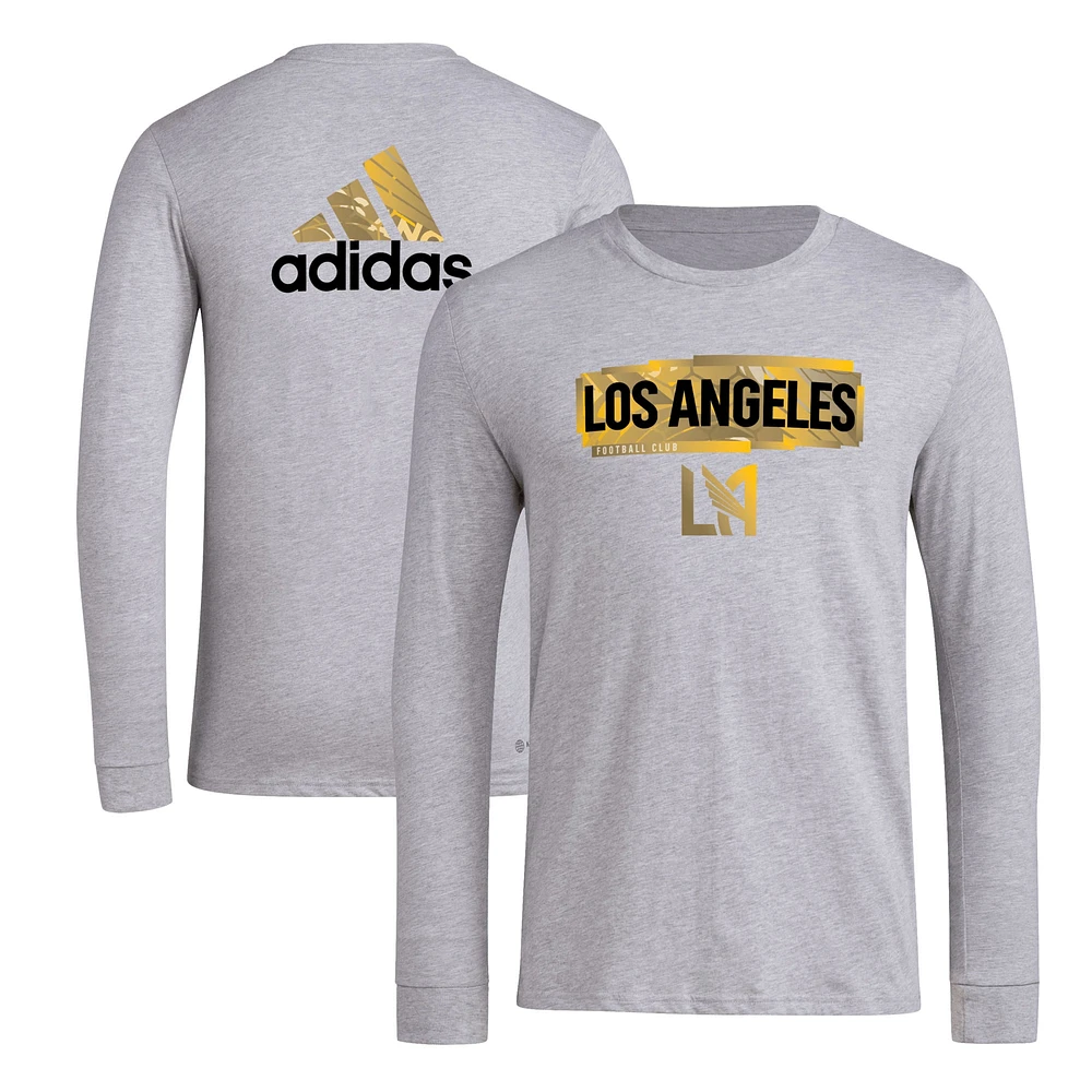 T-shirt à manches longues LAFC Local Pop AEROREADY adidas gris chiné pour hommes