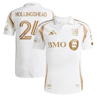 Maillot de joueur authentique secondaire adidas Ryan Hollingshead LAFC 2025 blanc pour homme