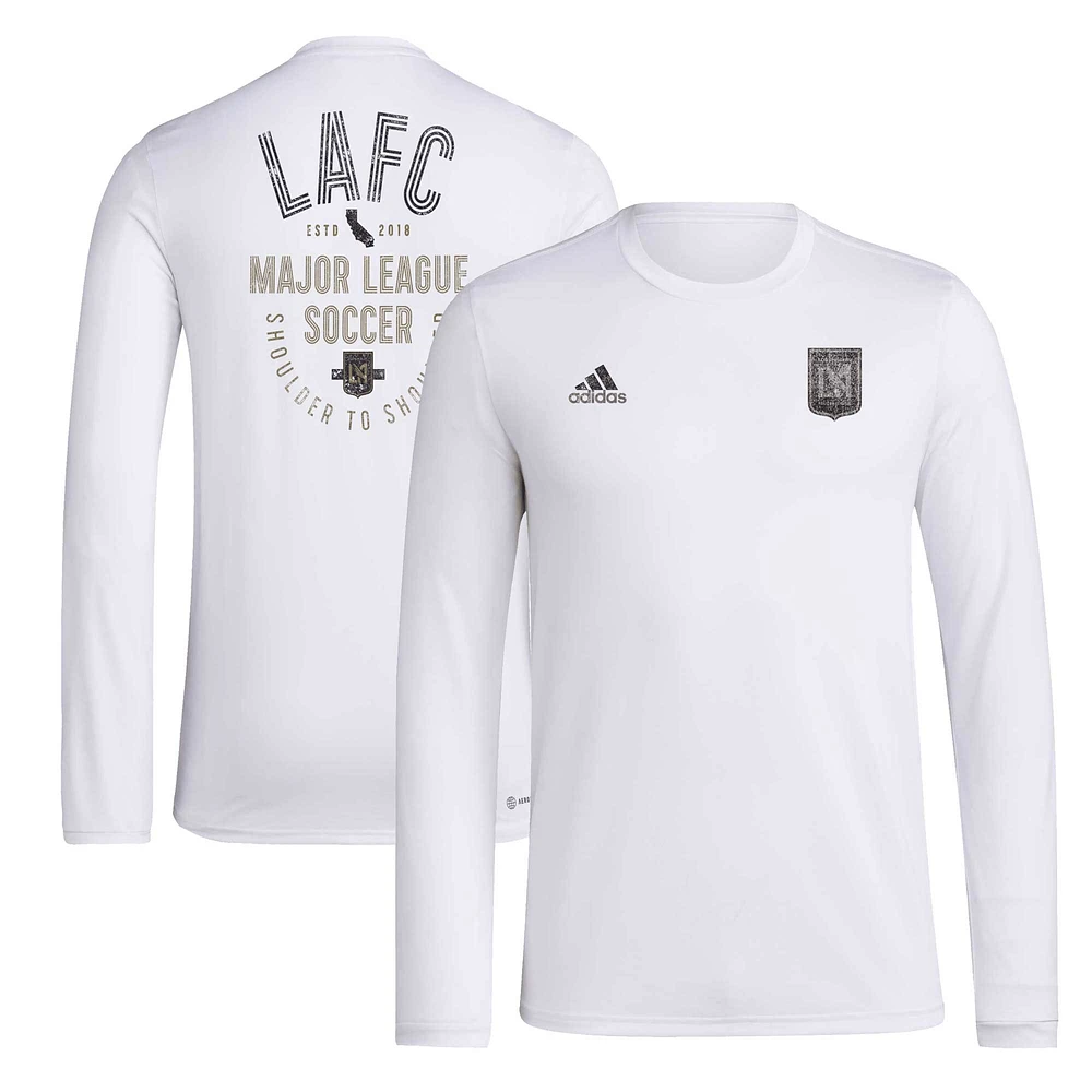 T-shirt à manches longues adidas LAFC Local Stoic blanc pour hommes