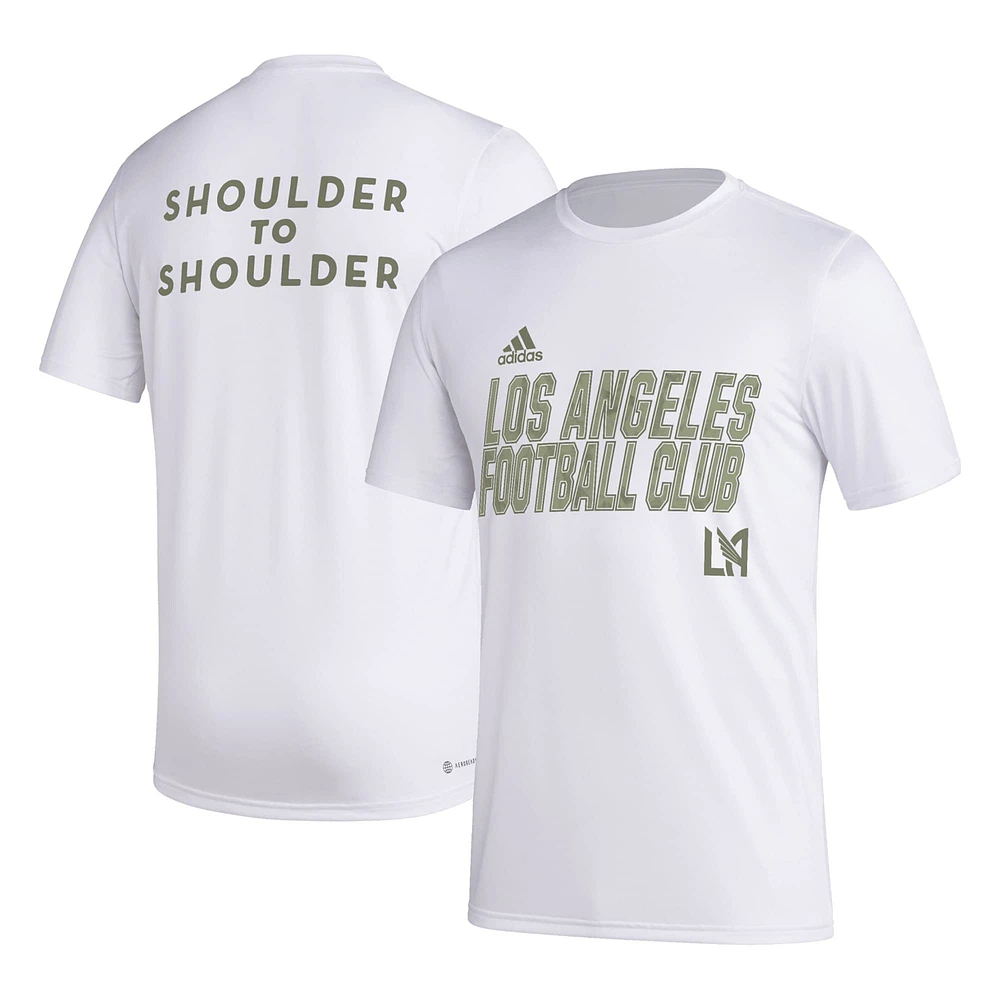 Men's adidas White LAFC Team Jersey Hook AEROREADY T-Shirt