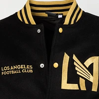 Men's Black LAFC Free Kick Wool Full-Snap Varsity Jacket