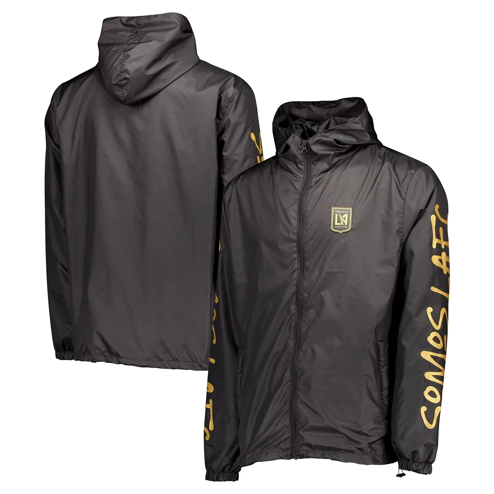 Men's Black LAFC Graffiti Hoodie Full-Zip Windbreaker