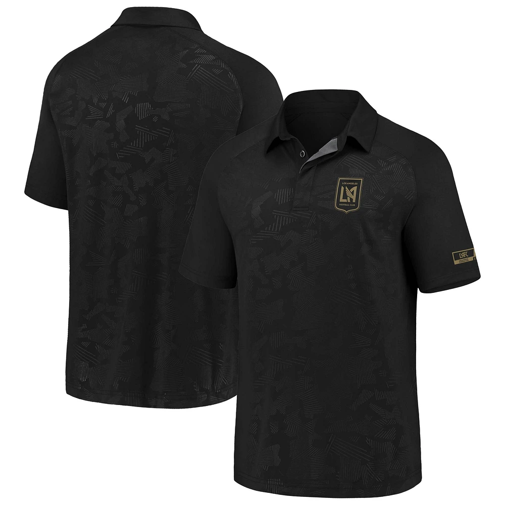 Polo noir LAFC Defender emblématique de marque Fanatics pour hommes