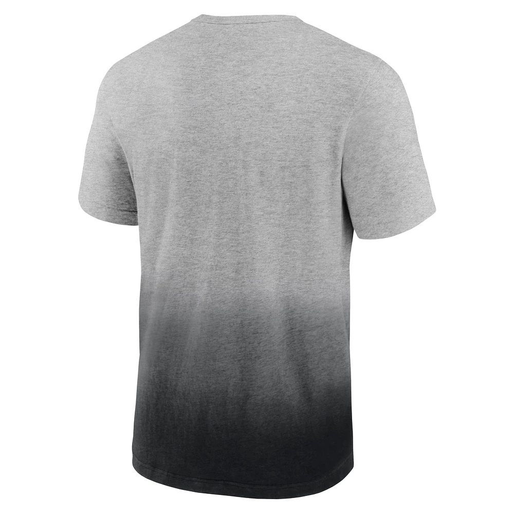 T-shirt LAFC Dip-Dye Fanatics gris chiné/noir pour hommes