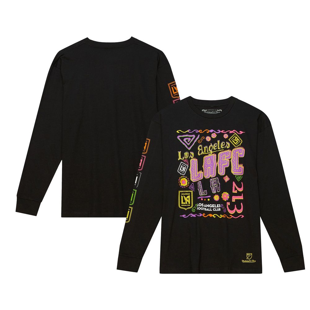 LAFC Mitchell & Ness Papel Picado Long Sleeve T-Shirt - Black