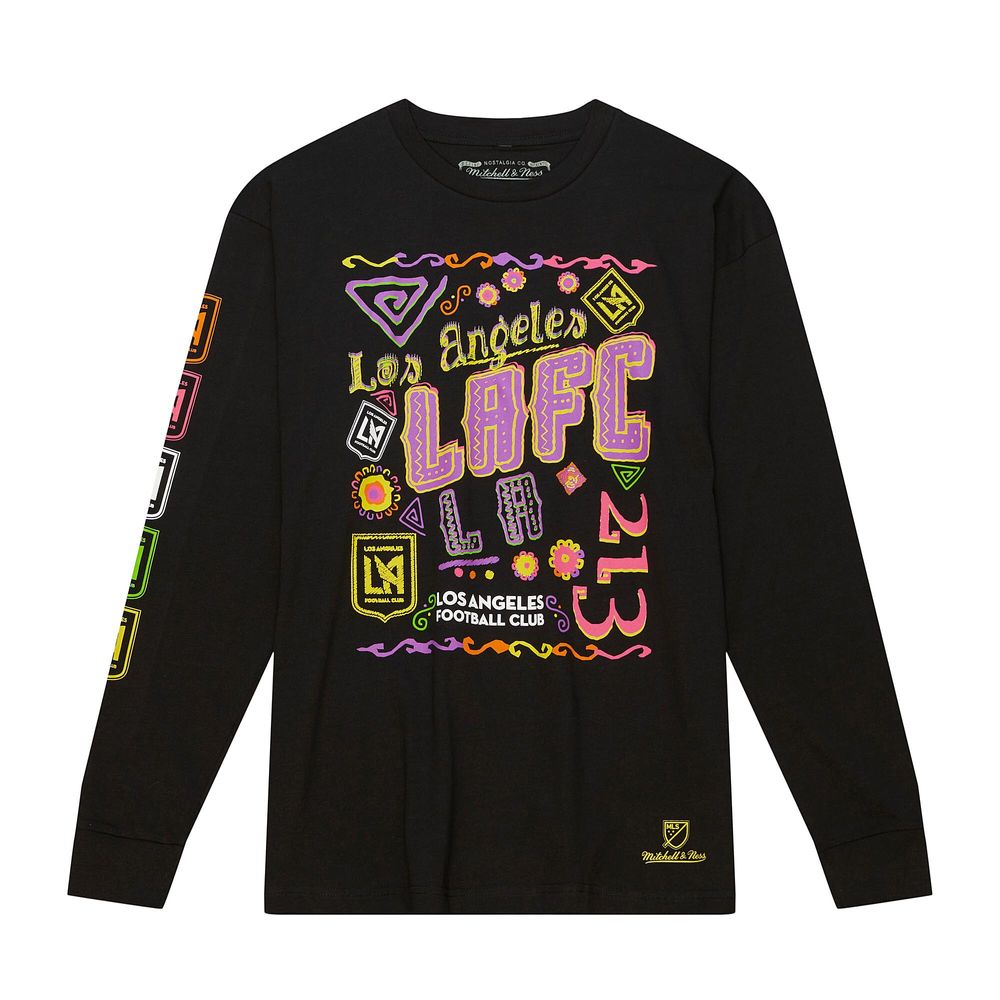 Men's Mitchell & Ness Black LAFC Papel Picado Long Sleeve T-Shirt