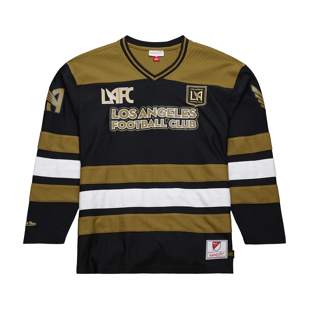 Maillot à manches longues et col en V Mitchell & Ness Gold LAFC Stateside pour hommes