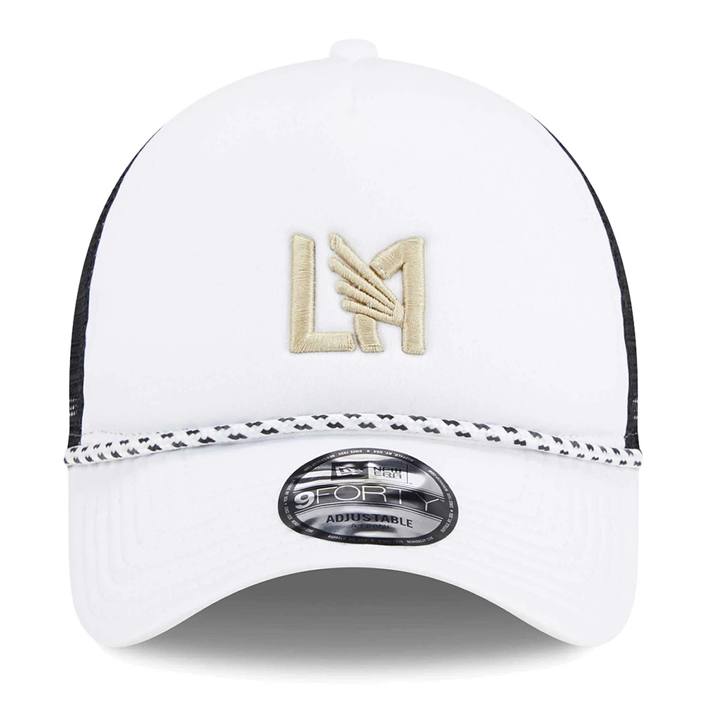 Casquette de camionneur réglable LAFC Court Sport Foam A-Frame 9FORTY New Era blanc/noir pour hommes