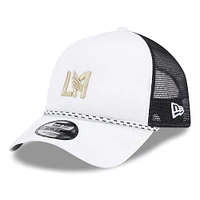 Men's New Era White/Black LAFC Court Sport Foam A-Frame 9FORTY Adjustable Trucker Hat