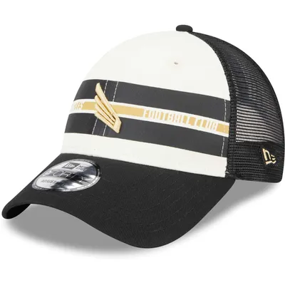 LAFC New Era Team Stripes 9FORTY Trucker Snapback Hat - White/Black