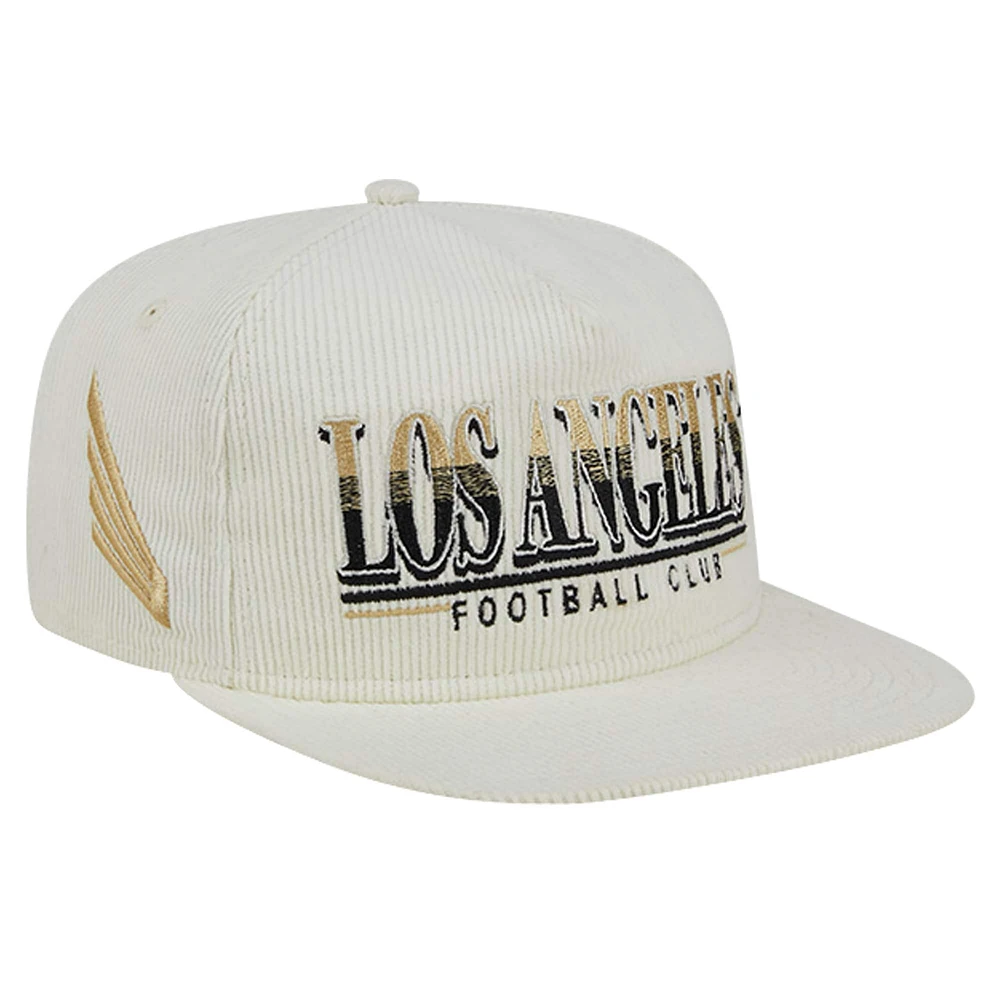 Casquette réglable de golfeur en velours côtelé LAFC Throwback New Era blanche pour hommes